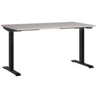 SCHREIBTISCH höhenverstellbar  - Kaschmir/Schwarz, MODERN, Holzwerkstoff/Metall (140/80/72-120cm) - Germania