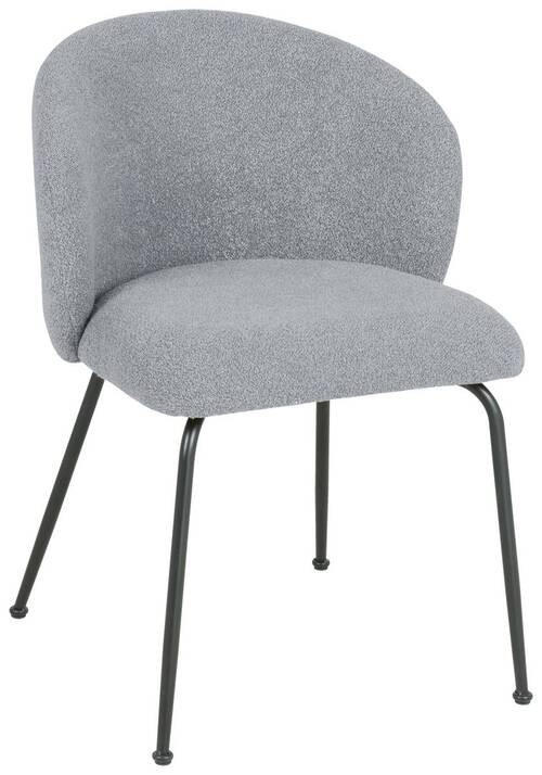 STUHL  in Eisen Bouclé Metall, Textil  - Schwarz/Grau, Design, Textil/Metall (57/79/59cm) - Xora