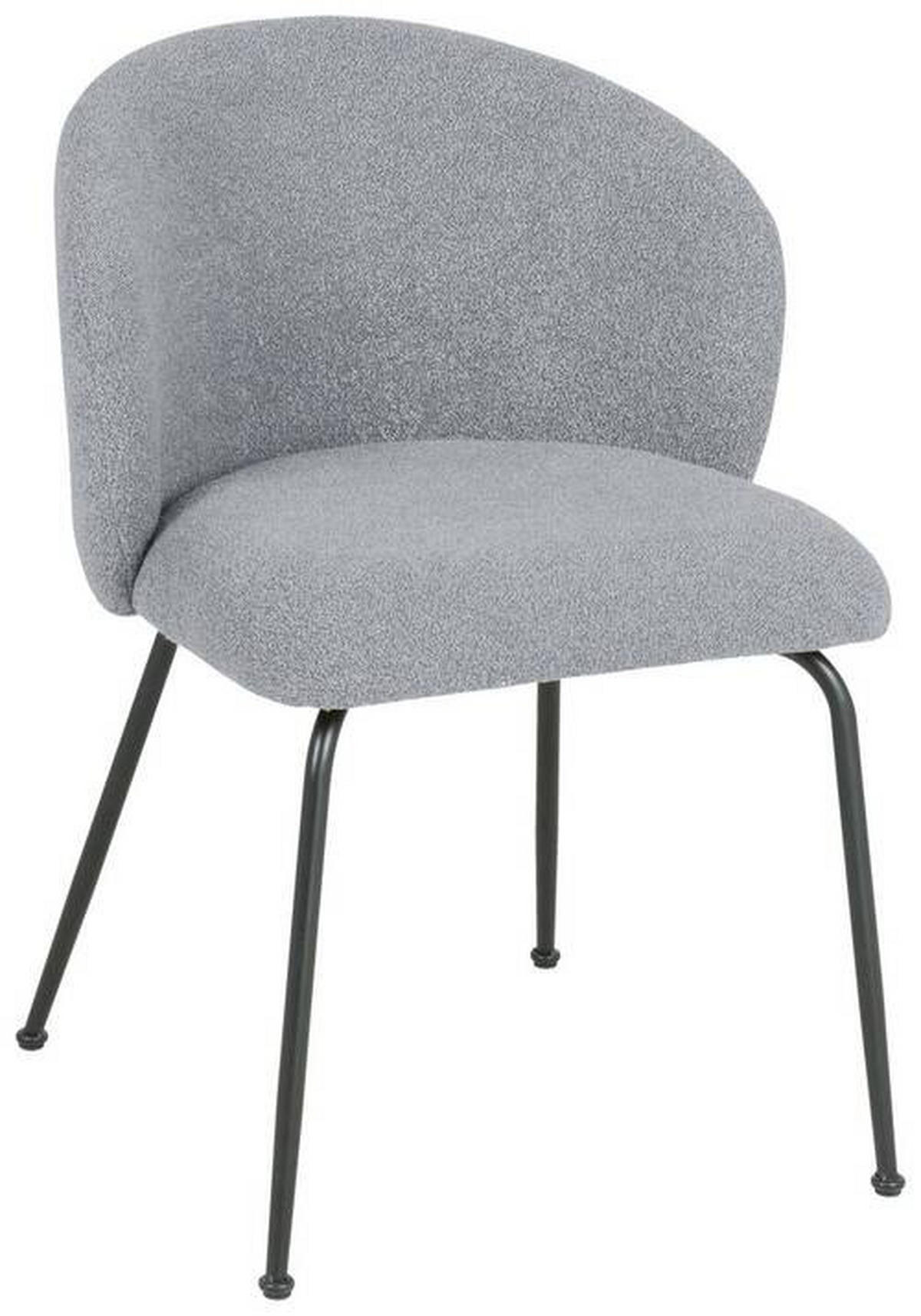 STUHL  in Eisen Bouclé Metall, Textil  - Schwarz/Grau, Design, Textil/Metall (57/79/59cm) - Xora