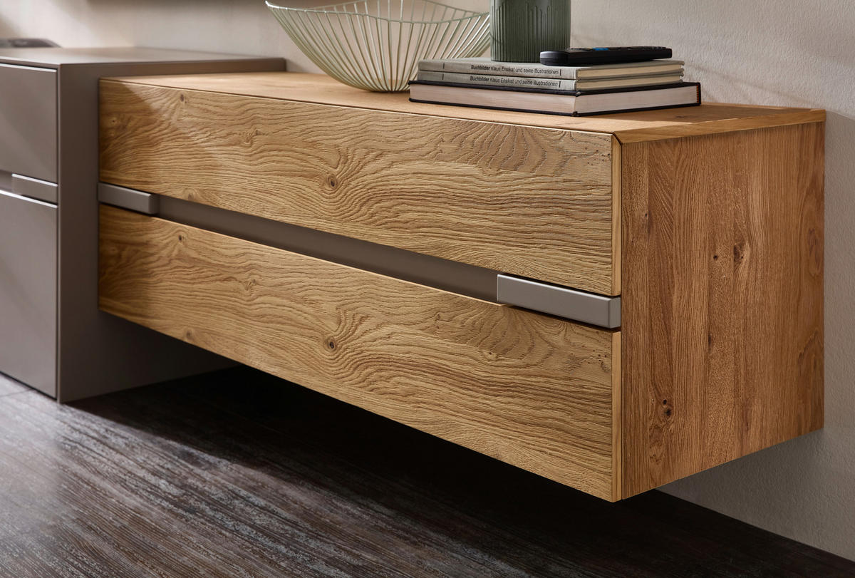 WOHNWAND  Taupe, Wildeiche 310/181/43 cm  - Taupe/Wildeiche, Design, Holz/Holzwerkstoff (310/181/43cm) - Novel