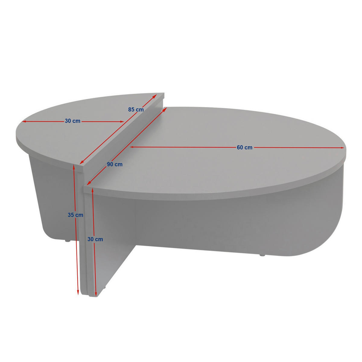 COUCHTISCH rund Creme  - Creme, Design, Holzwerkstoff (90/30/60cm) - MID.YOU