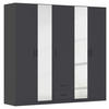 KLEIDERSCHRANK 226/210/54 cm 5-türig Grau  - Grau, KONVENTIONELL, Holzwerkstoff/Kunststoff (226/210/54cm) - Boxxx