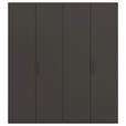 DREHTÜRENSCHRANK 201/223/61 cm,  in Graphitfarben, 4-türig  - Graphitfarben, Basics, Holzwerkstoff/Metall (201/223/61cm) - Novel
