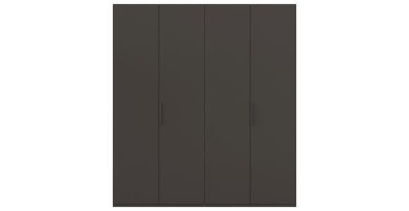 DREHTÜRENSCHRANK 201/223/61 cm,  in Graphitfarben, 4-türig  - Graphitfarben, Basics, Holzwerkstoff/Metall (201/223/61cm) - Novel