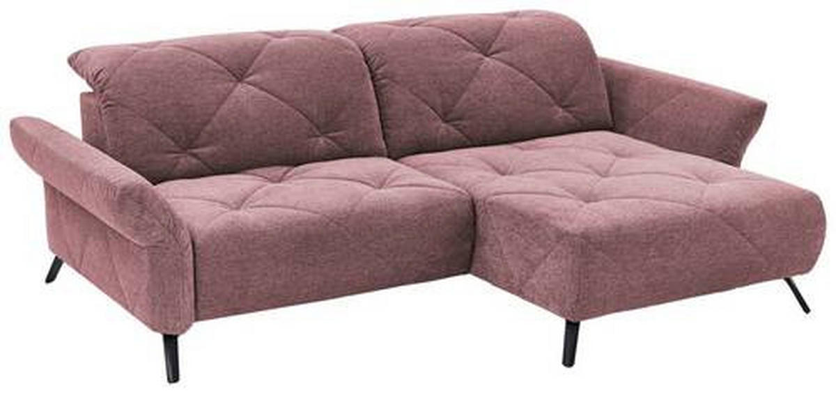 ECKSOFA in Webstoff Flieder  - Flieder/Schwarz, Design, Textil/Metall (244/173cm) - Moderano