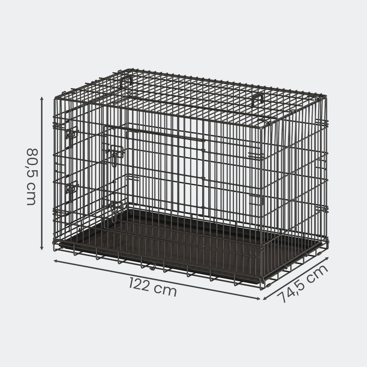 HAUSTIER-TRANSPORTTASCHE - Schwarz, Trend, Kunststoff/Metall (122/80,5/74,5cm) - Boxxx