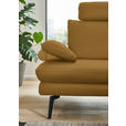 ECKSOFA in Echtleder Currygelb  310/180 cm  - Currygelb/Schwarz, Design, Leder/Metall (310/180cm) - Dieter Knoll