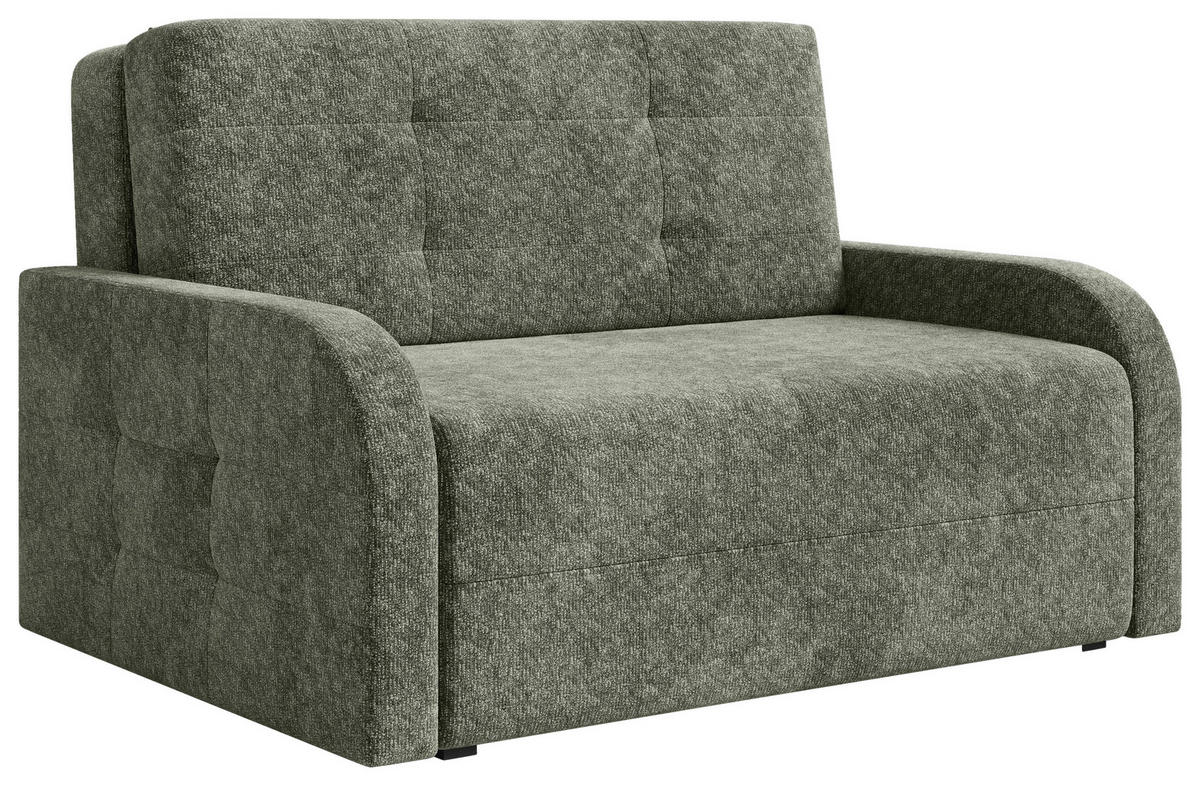 SCHLAFSOFA Chenille Dunkelgrün  inkl. Bettkasten, Schlaffunktion, Rücken echt, Liegefläche im Originalstoff  - Dunkelgrün/Schwarz, MODERN, Kunststoff/Textil (190/90/100cm) - Milino