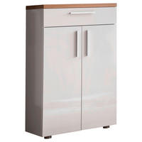 SCHUHSCHRANK 60/100/35 cm  - Weiss/Eichefarben, Design, Holz/Holzwerkstoff (60/100/35cm) - Moderano