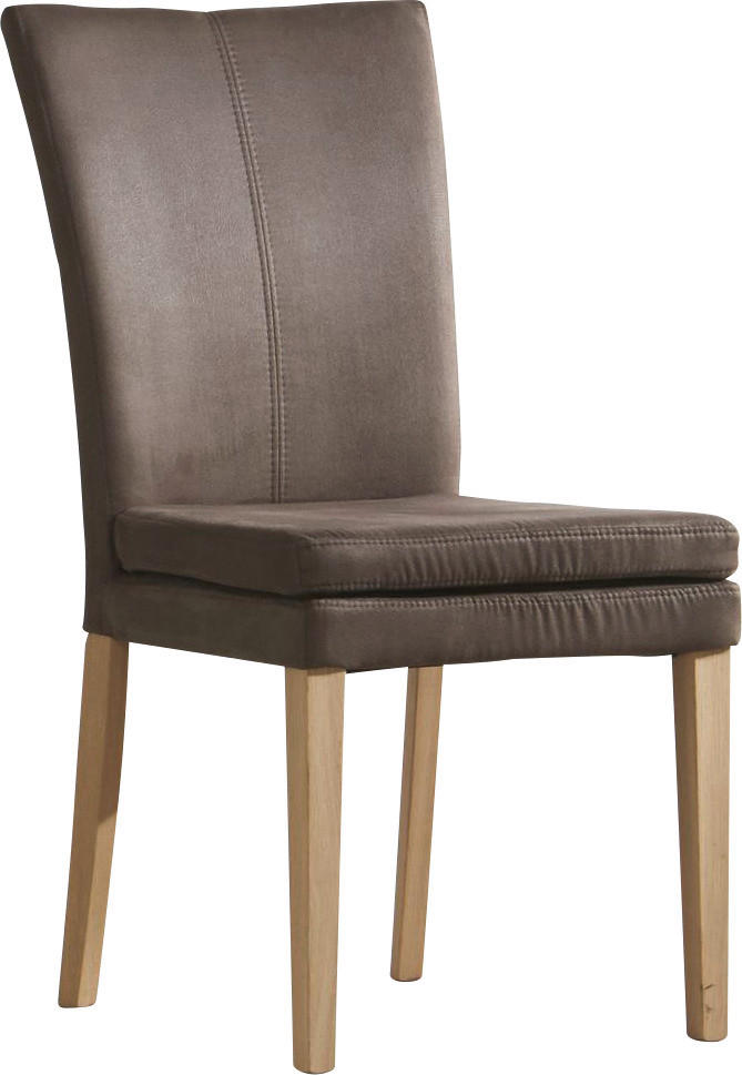 STUHL  in Mikrofaser  - Schlammfarben/Eichefarben, Design, Holz/Textil (44/94/60cm) - Valdera