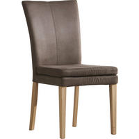 STUHL  in Mikrofaser  - Schlammfarben/Eichefarben, Design, Holz/Textil (44/94/60cm) - Valdera