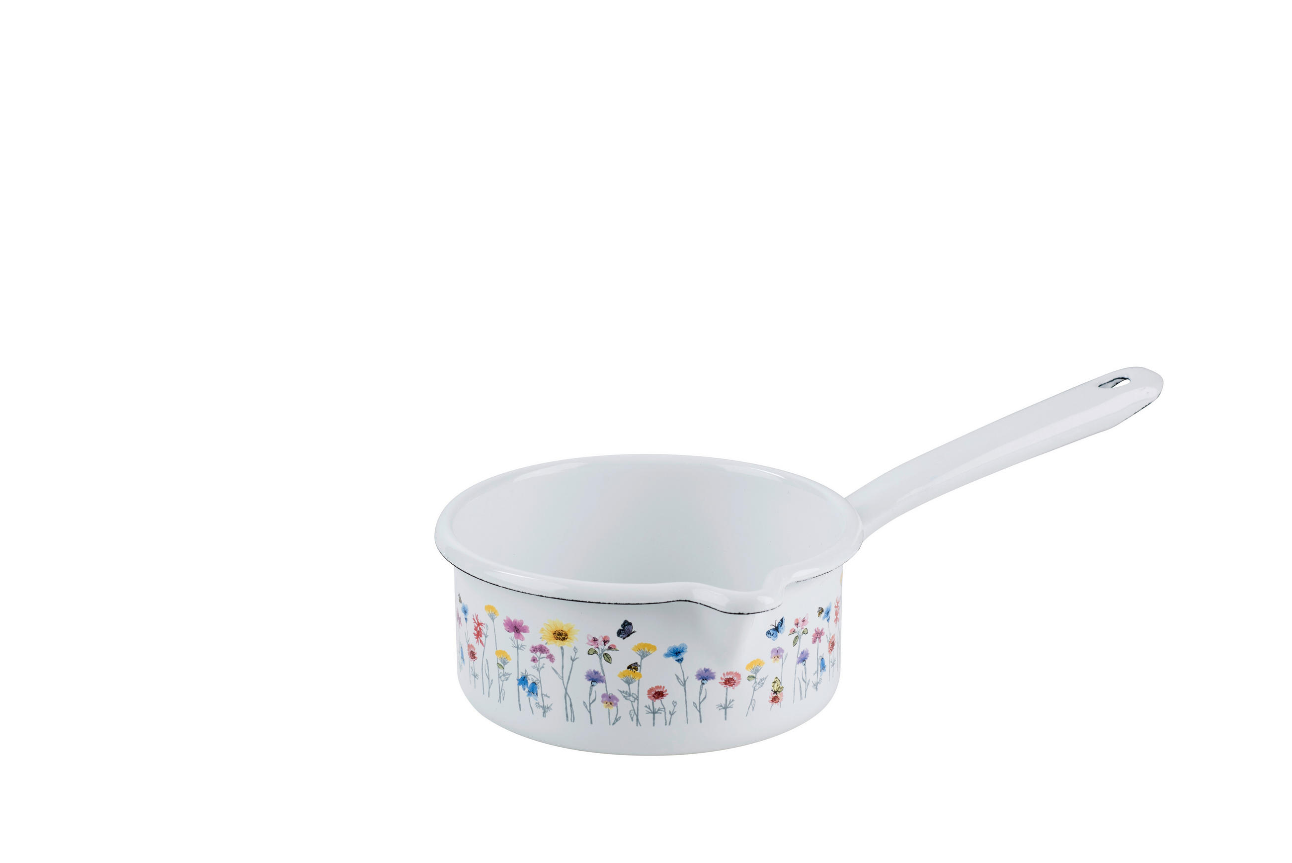 STIELKASSEROLLE Flora 0.75 l  - Weiß, LIFESTYLE, Metall (14cm) - Riess