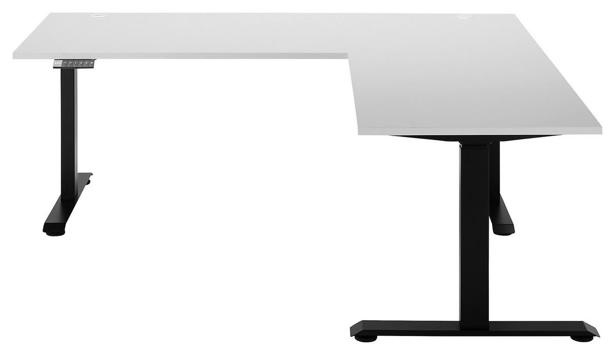 ECKSCHREIBTISCH 100/180/74-127 cm  in Schwarz, Weiß  - Schwarz/Weiß, MODERN, Holzwerkstoff/Metall (100/180/74-127cm) - Carryhome