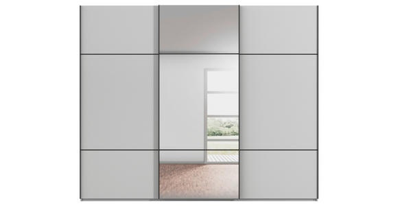 SCHWEBETÜRENSCHRANK 271/223/68 cm 3-türig Grau - Schwarz/Grau, KONVENTIONELL, Glas/Holzwerkstoff (271/223/68cm) - Novel