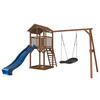 NEST SWING BRAUN 356,6/241,9/349 cm  - Blau/Braun, KONVENTIONELL, Holz (356,6/241,9/349cm) - Ambia Garden
