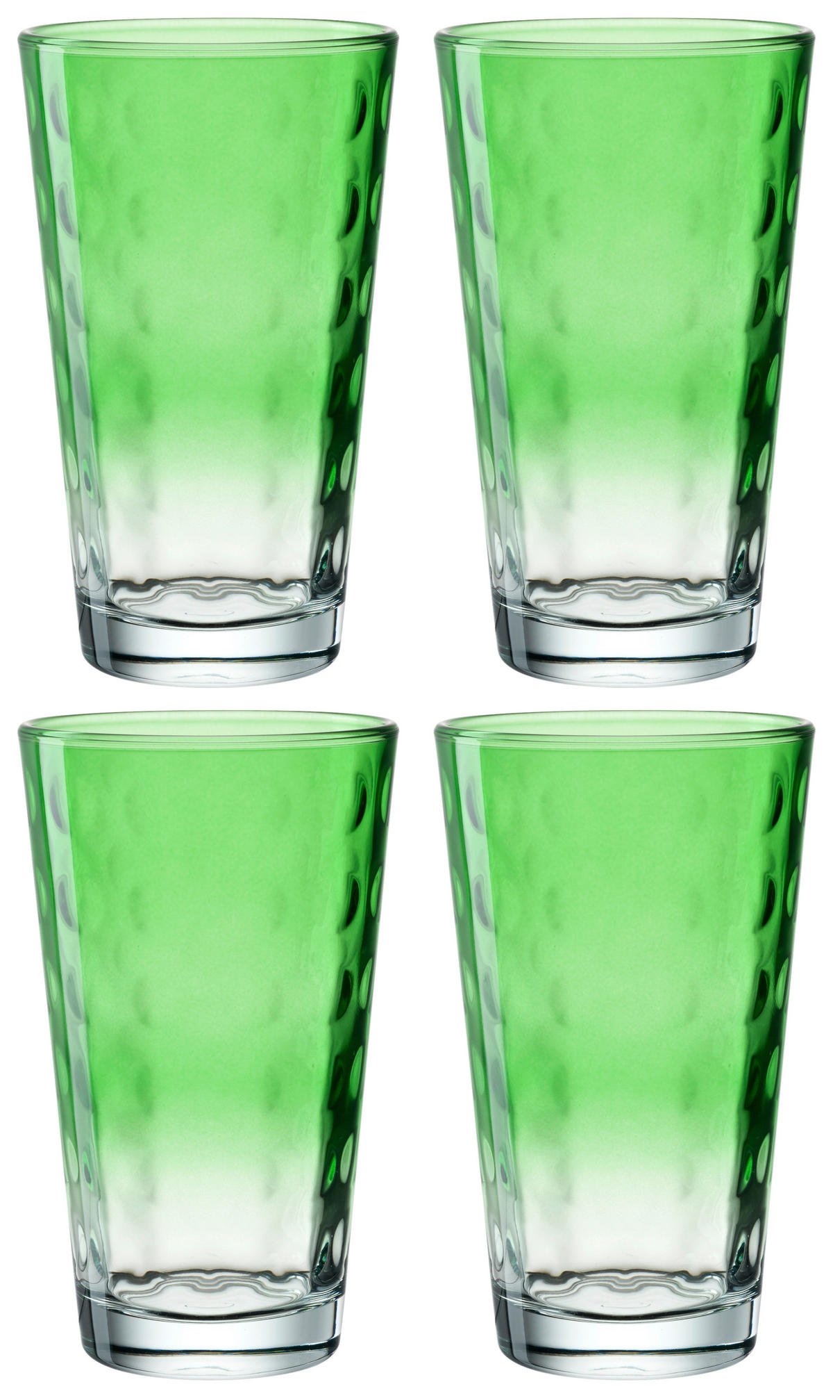 GLÄSERSET Optik XL 4-teilig  - Hellgrün, Basics, Glas (9,20/15,50/9,20cm) - Leonardo
