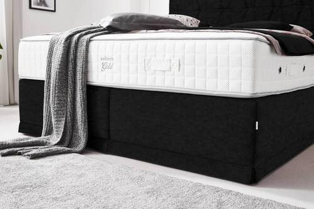 BOXSPRINGBETT 180/200 cm  in Schwarz  - Schwarz, KONVENTIONELL, Textil (180/200cm) - Ambiente