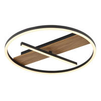 LED-TAKLAMPA 40,5/5,5 cm  - opal/svart, Natur, metall/textil (40,5/5,5cm) - Globo