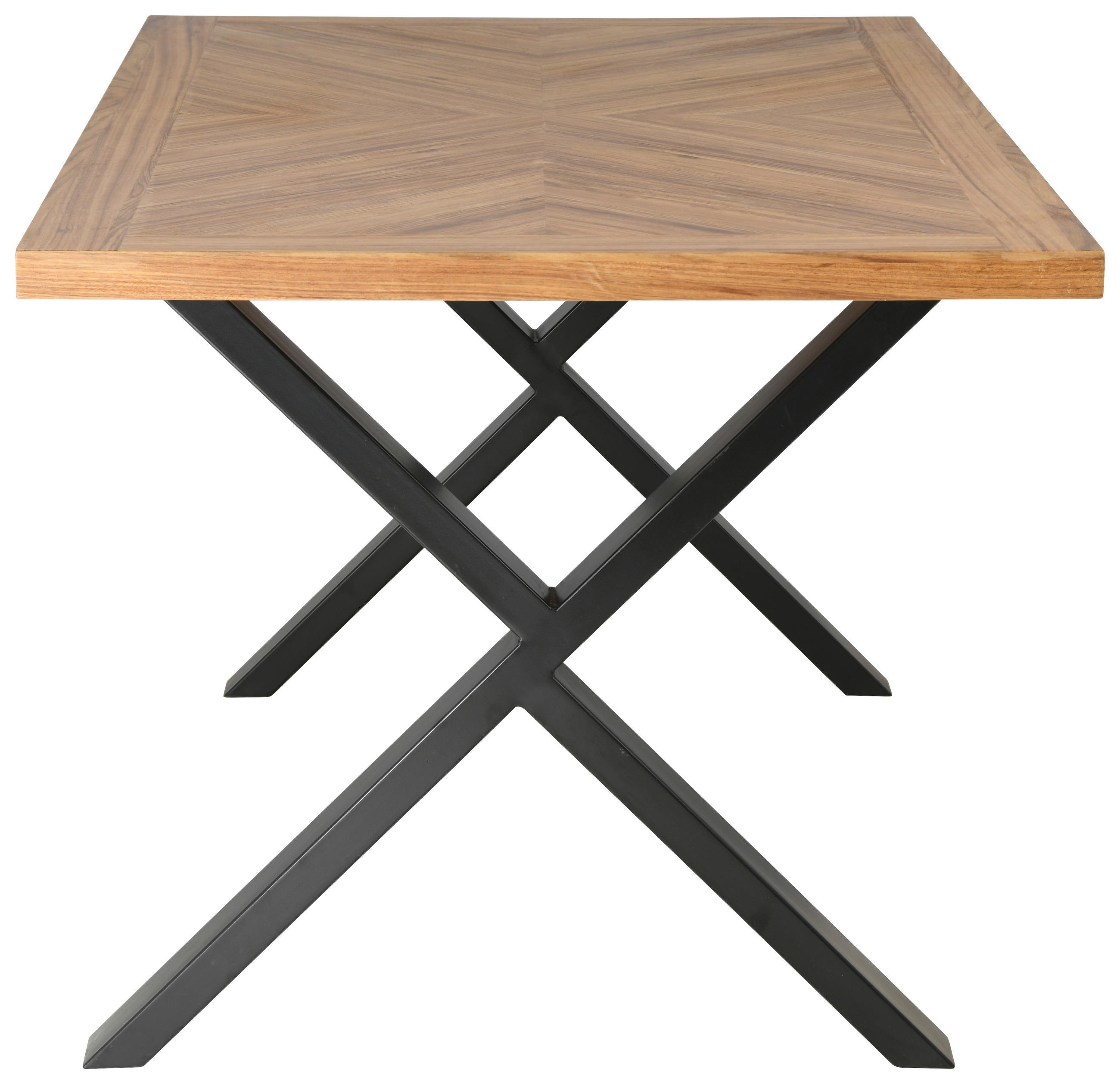 MASĂ din lemn, metal, material pe bază de lemn 160/90/77 cm   - culoare lemn stejar/negru, Modern, lemn/metal (160/90/77cm) - MID.YOU