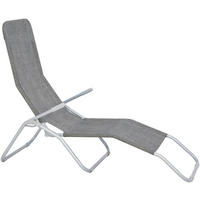 Șezlong Pentru Grădină - argintiu/maro deschis, Basics, metal/textil (58/96/145cm) - Xora