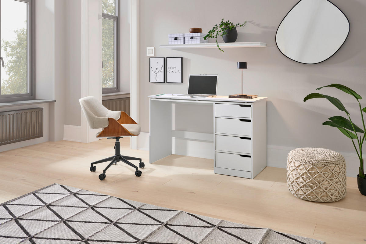 SCHREIBTISCH  Weiß  - Weiß, MODERN, Holzwerkstoff (120/74/48cm) - MID.YOU