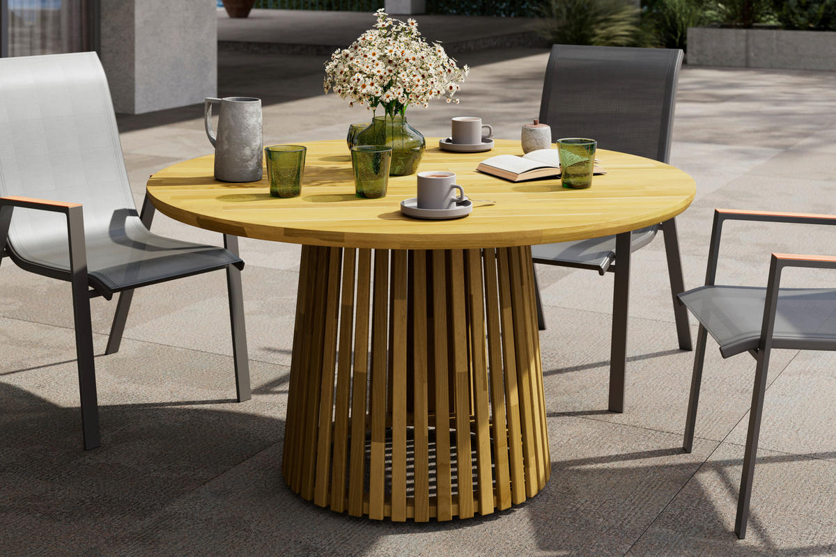 GARTENTISCH Holz rund  - Akaziefarben, MODERN, Holz (130/70/130cm) - Ambia Garden