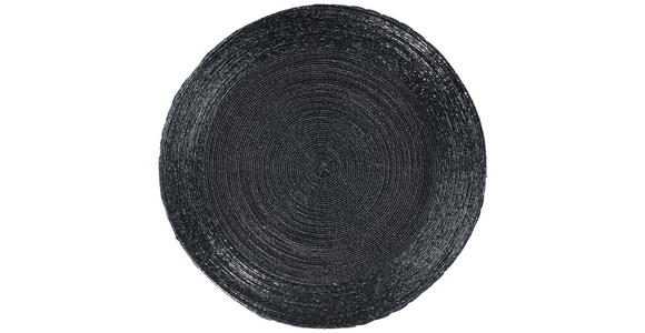 TISCHSET Glas, Textil Flachgewebe Schwarz 35 cm - Schwarz, LIFESTYLE, Glas/Textil (35cm) - Ambia Home
