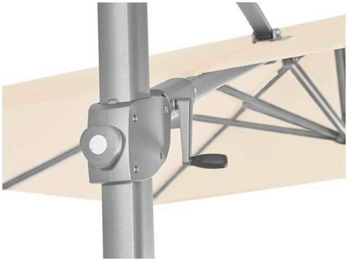 AMPELSCHIRM 300 cm  - Silberfarben/Alufarben, KONVENTIONELL, Textil/Metall (300/300cm) - Glatz