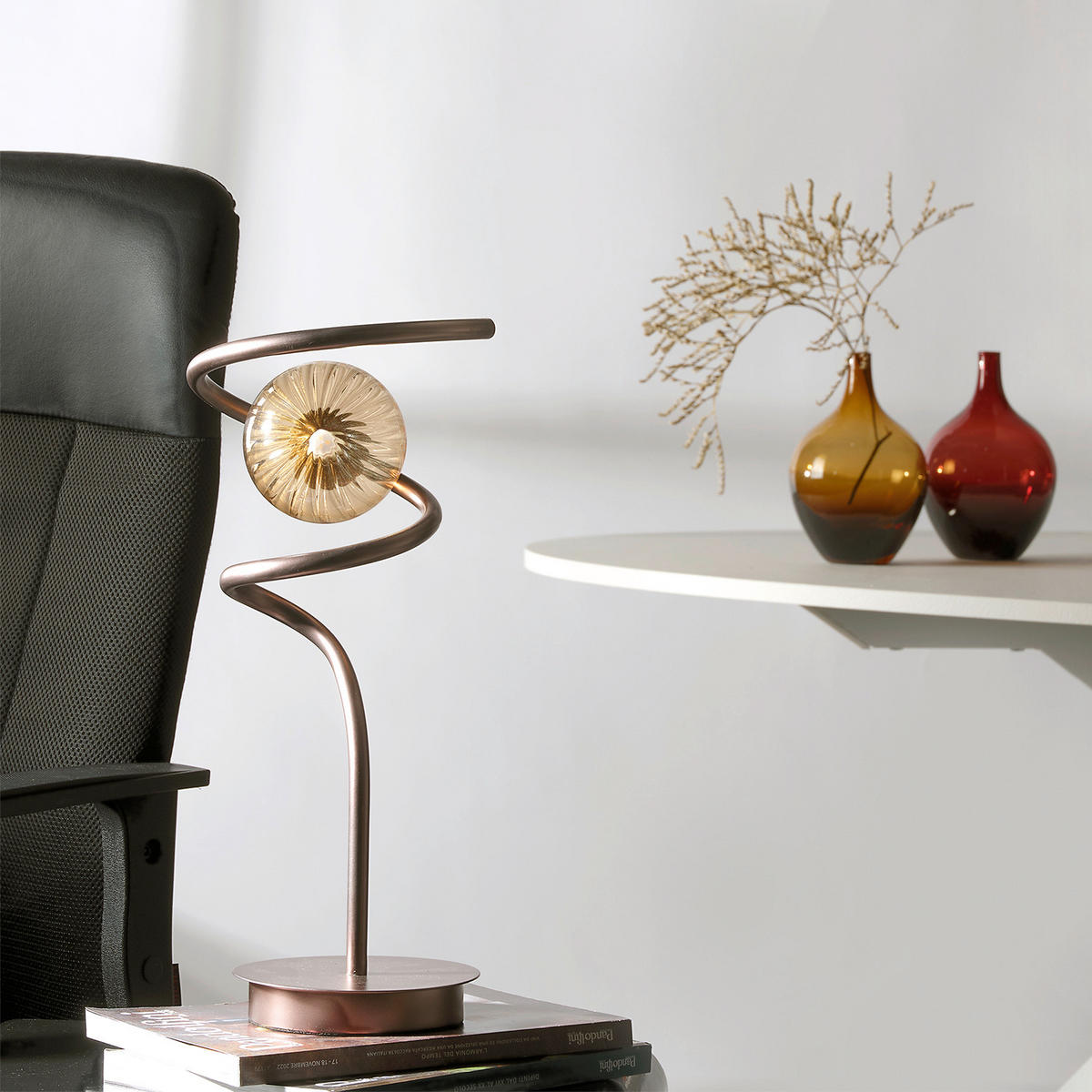 TISCHLEUCHTE 19,2/42 cm   - Cognac/Honig, Design, Glas/Kunststoff (19,2/42cm)