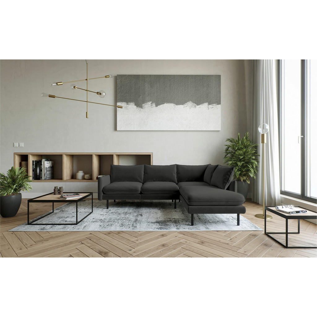 Thumbnail - Livetastic Ecksofa Samos, Dunkelgrau, Textil, 4-Sitzer, Füllung: Daunen, Silikon, Ottomane rechts, L-Form, 267x204 cm, M...