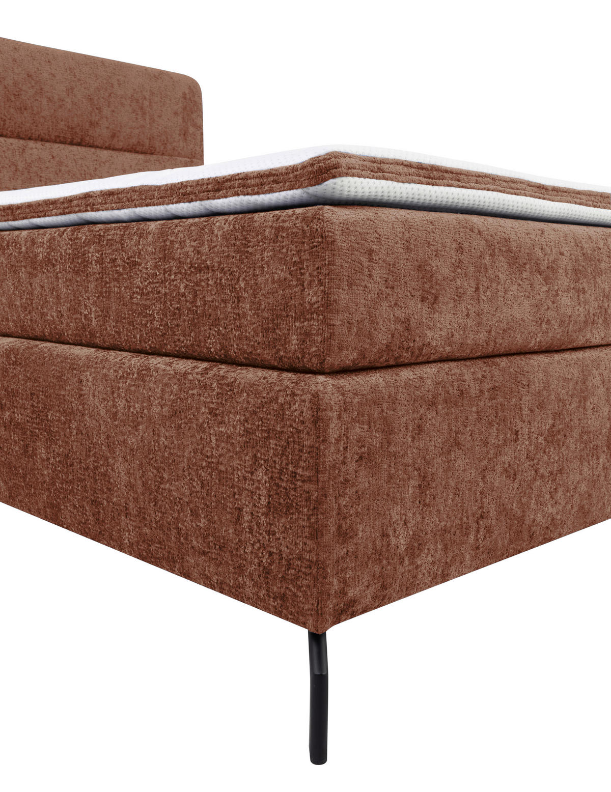 BOXSPRINGBETT 180/200 cm  in Rotbraun  - Rotbraun/Schwarz, Design, Textil/Metall (180/200cm) - Esposa