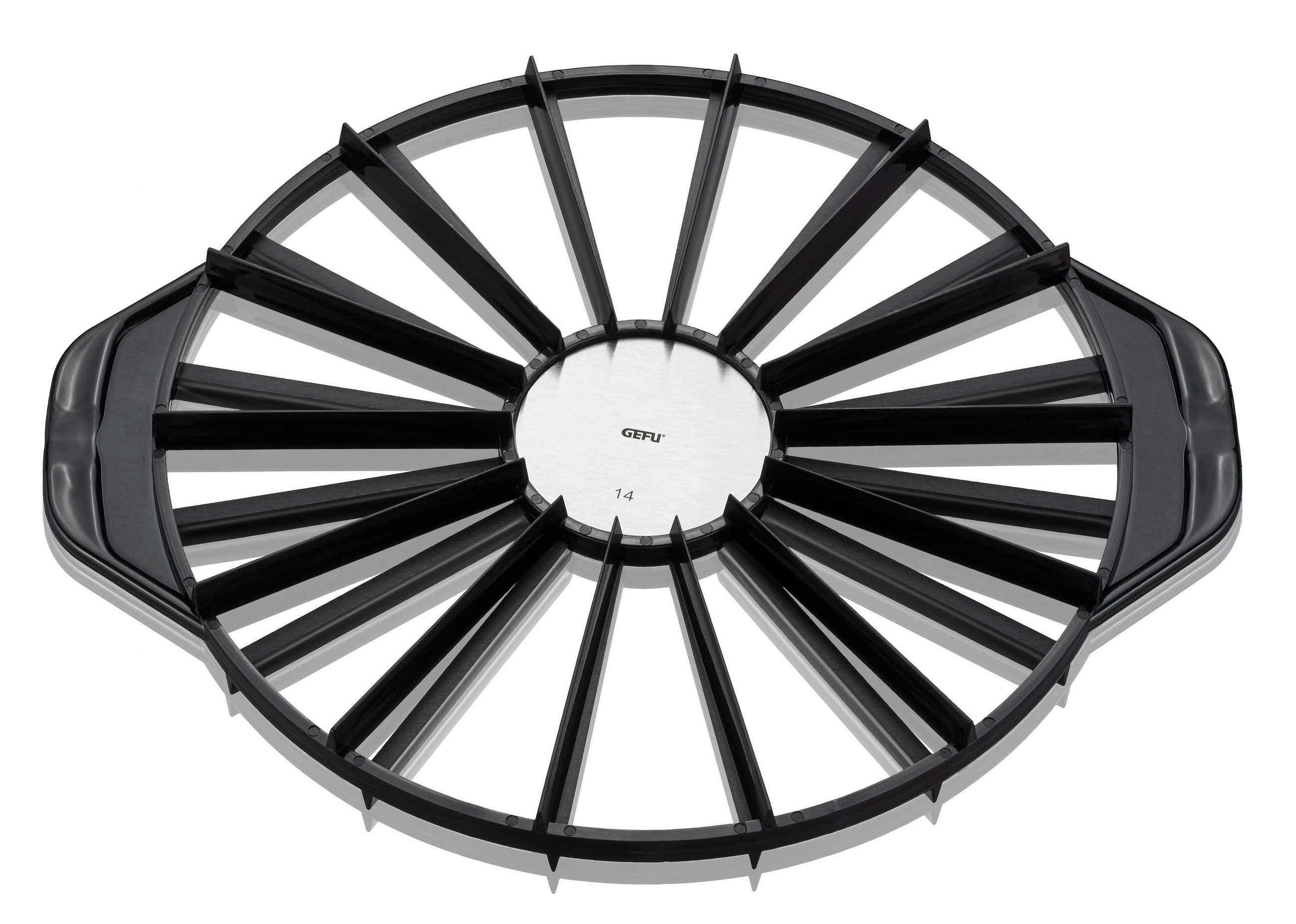 TORTENTEILER - Silberfarben/Schwarz, MODERN, Kunststoff/Metall (26,5/1,4cm) - Gefu