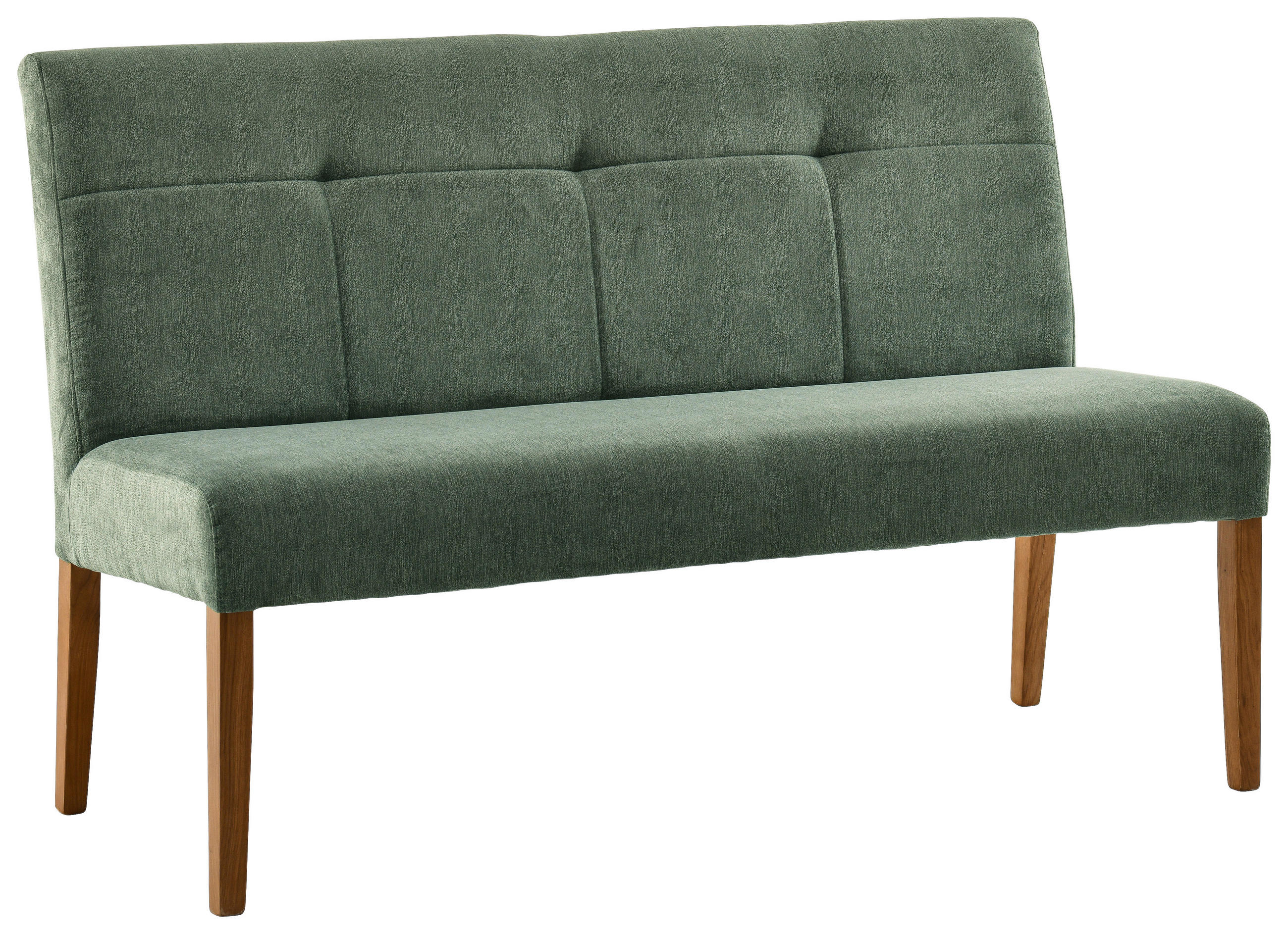SITZBANK 140/92/66 cm Webstoff Grün, Eichefarben Eiche massiv  - Eichefarben/Grün, KONVENTIONELL, Holz/Textil (140/92/66cm) - Cantus