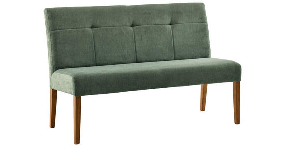 SITZBANK 140/92/66 cm Webstoff Grün, Eichefarben Eiche massiv  - Eichefarben/Grün, KONVENTIONELL, Holz/Textil (140/92/66cm) - Cantus
