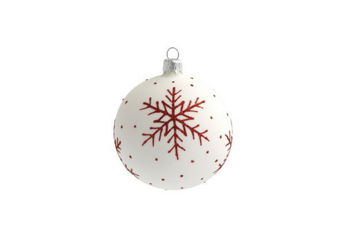 JULGRANSKULA 8 cm  - vit/röd, Lifestyle, metall/glas (8cm) - Best Price