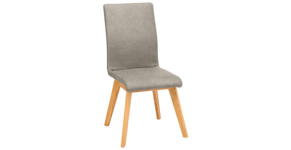 STUHL  in Mikrofaser Holz, Textil  - Greige/Beige, Design, Holz/Textil (45/102/56cm) - Novel