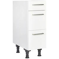 SCHUBKASTENUNTERSCHRANK 30/87/56 cm  in Weiß  - Edelstahlfarben/Weiß, MODERN, Holzwerkstoff/Metall (30/87/56cm) - Nobilia