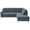 ECKSOFA in Webstoff Blaugrau  - Blaugrau/Alufarben, Konventionell, Textil/Metall (241/200cm) - Beldomo System