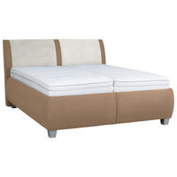 POLSTERBETT 180/200 cm  in Hellbraun  - Hellbraun/Weiss, Design, Holzwerkstoff/Kunststoff (180/200cm) - Beldomo - Sleep