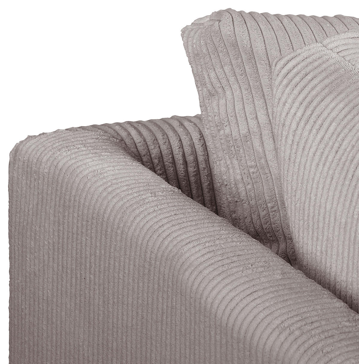 ECKSOFA inkl. Hocker Ariella Grau Cord  - Naturfarben/Grau, Design, Holz/Textil (161/231cm) - Livetastic