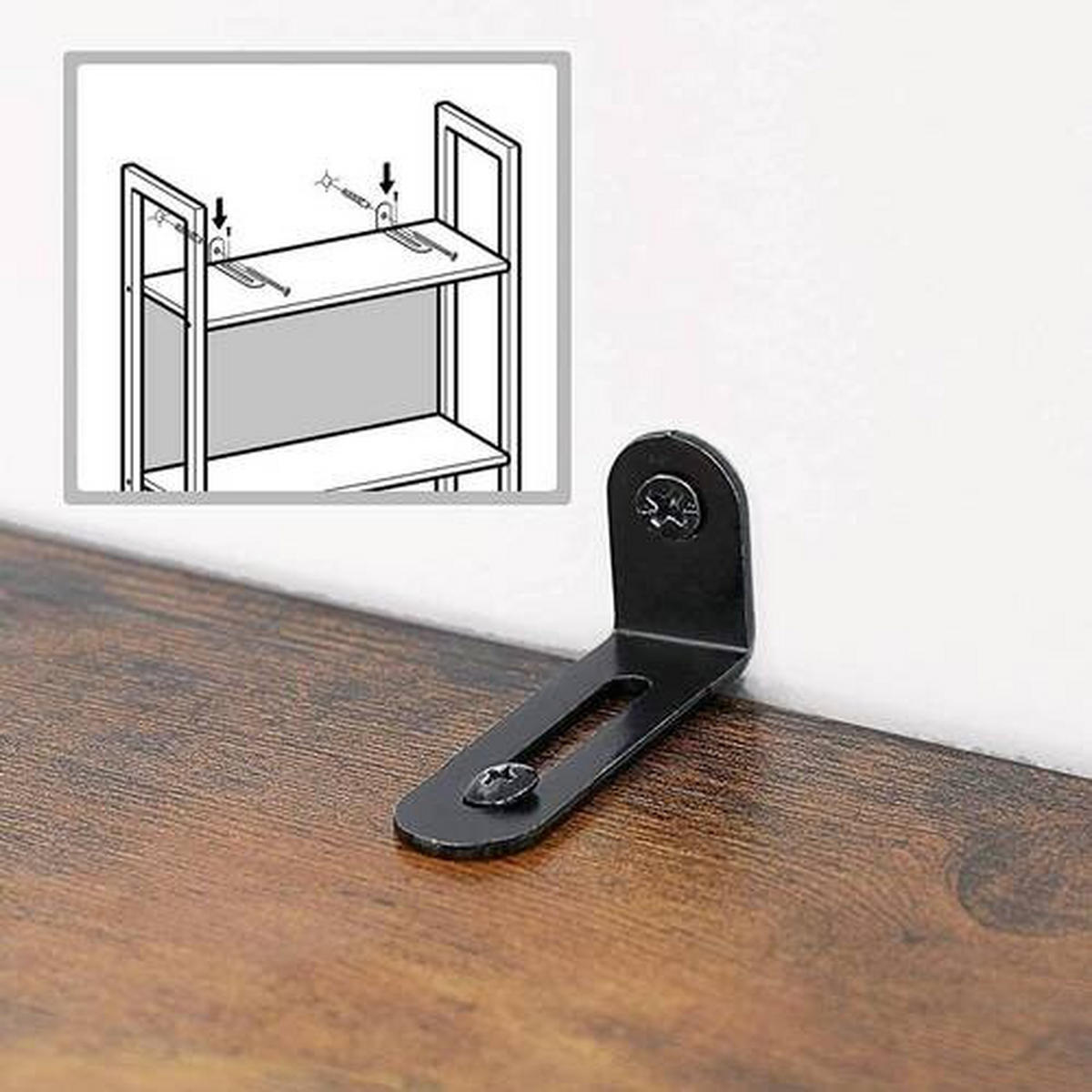 BÜCHERWAND Braun, Schwarz  - Schwarz/Braun, Basics, Holzwerkstoff/Metall (62/165/24cm) - Boxxx