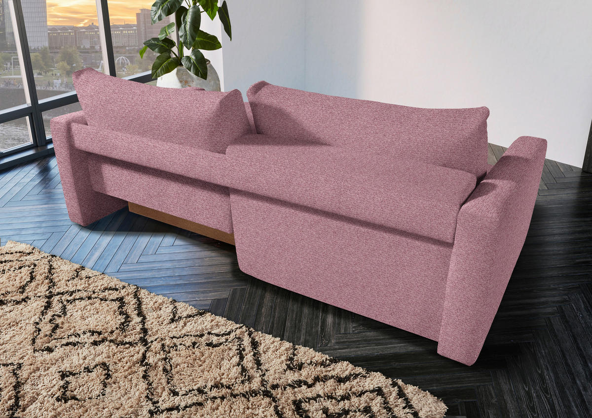 2,5-SITZER in Flachgewebe Beere  - Beere/Schwarz, Design, Kunststoff/Textil (240/70/125cm) - Xora