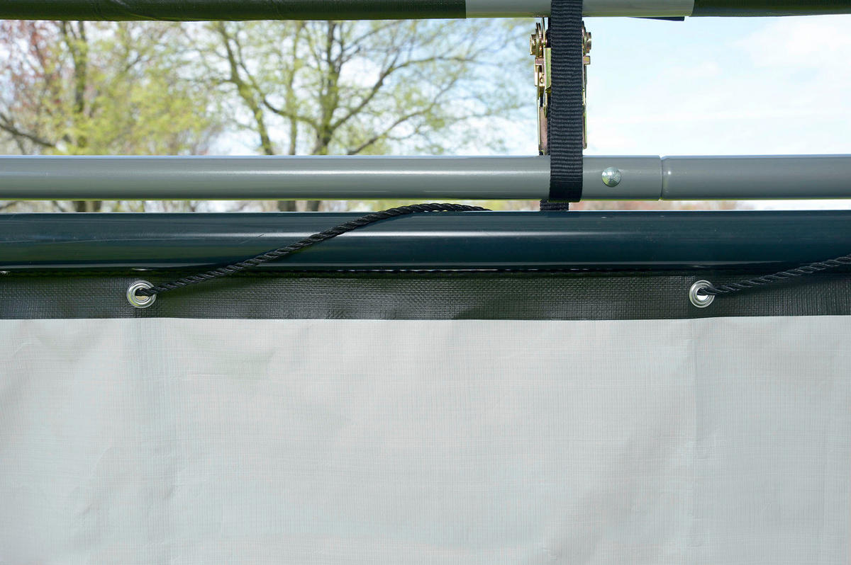 ZELTGARAGE SEITENTEIL  - Dunkelgrün, Basics, Kunststoff (370/150cm) - Ambia Garden