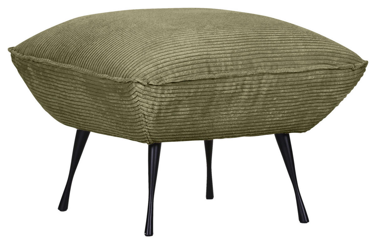 HOCKER Cord Dunkelgrün  - Dunkelgrün/Schwarz, KONVENTIONELL, Textil/Metall (60/49/53cm) - Carryhome