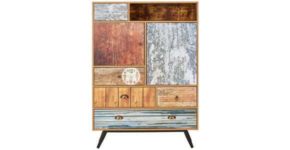 HIGHBOARD Weiß, Hellblau, Rostfarben, Hellbraun  - Klar/Hellbraun, LIFESTYLE, Holzwerkstoff/Kunststoff (100/140/29cm) - Carryhome