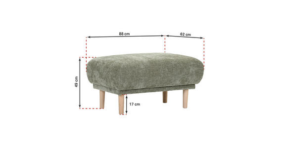 HOCKER Flachgewebe Blau - Blau, KONVENTIONELL, Holz/Textil (88/49/62cm) - Carryhome