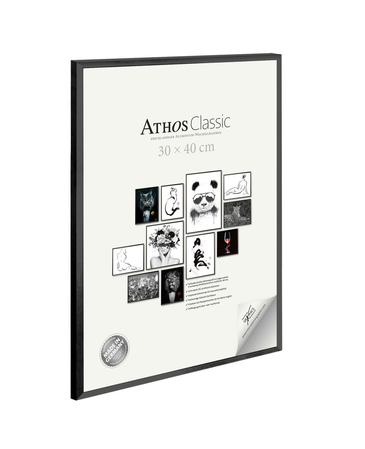 BILDERRAHMEN - Schwarz, Basics, Papier/Holzwerkstoff (30/40/1,8cm)