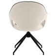 ARMLEHNSTUHL  Sitzfläche 360° drehbar, automatische Rückholfunktion Leinenoptik  - Creme/Schwarz, Design, Textil/Metall (62/85/64cm) - Novel