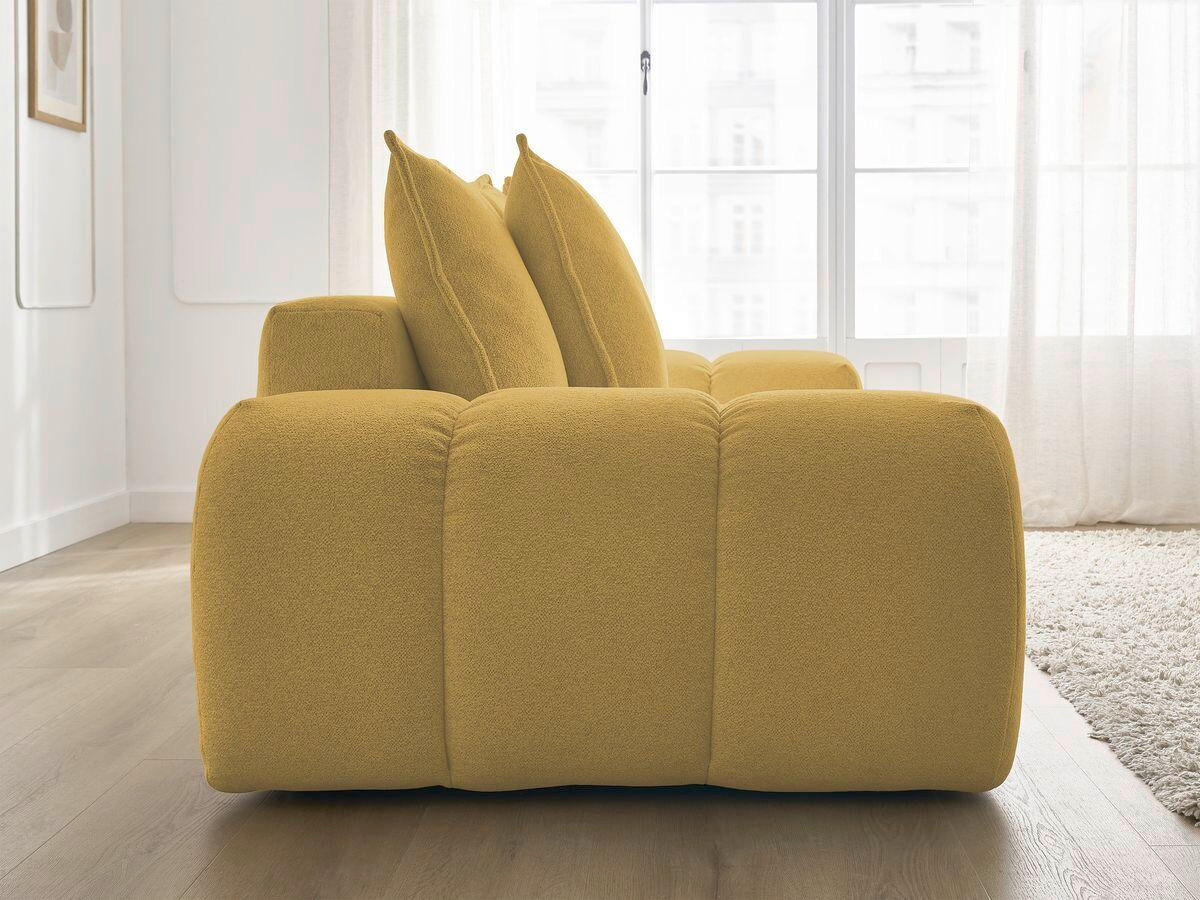 3-SITZER-SOFA EVEREST Flachgewebe Gelb  - Gelb/Schwarz, MODERN, Kunststoff/Textil (278/90/115cm)