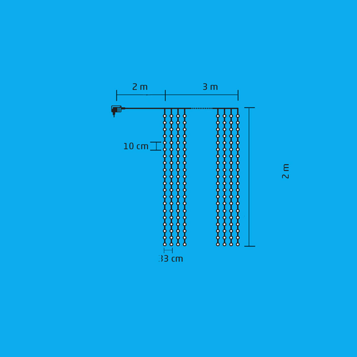 FÉNYFÜZÉR - fehér, Basics, műanyag/fém (200/200cm)